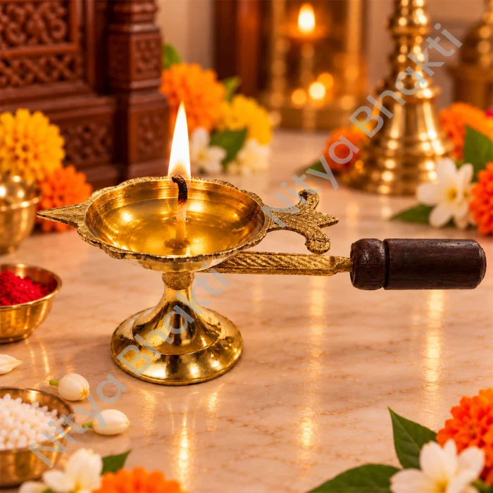 Brass Loban Burner with Handle | Traditional Dhoop Dani for Puja & Aarti